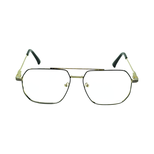 TRENDY FASHION 4-IN-1 MAGNETIC ATTACHMENT/CLIP ON GLASSES D2129 GOLDEN/BLACK