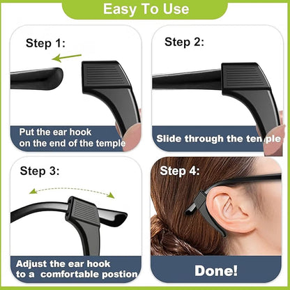 UKOPTICA 1 Pair Anti-slip Comfortable Silicone Elastic Eyeglass Ear Grip Hook