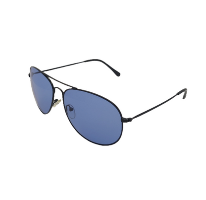 UKOPTICA SUNGLASS BLACK FRAME WITH BLUE TINT GLASSES.