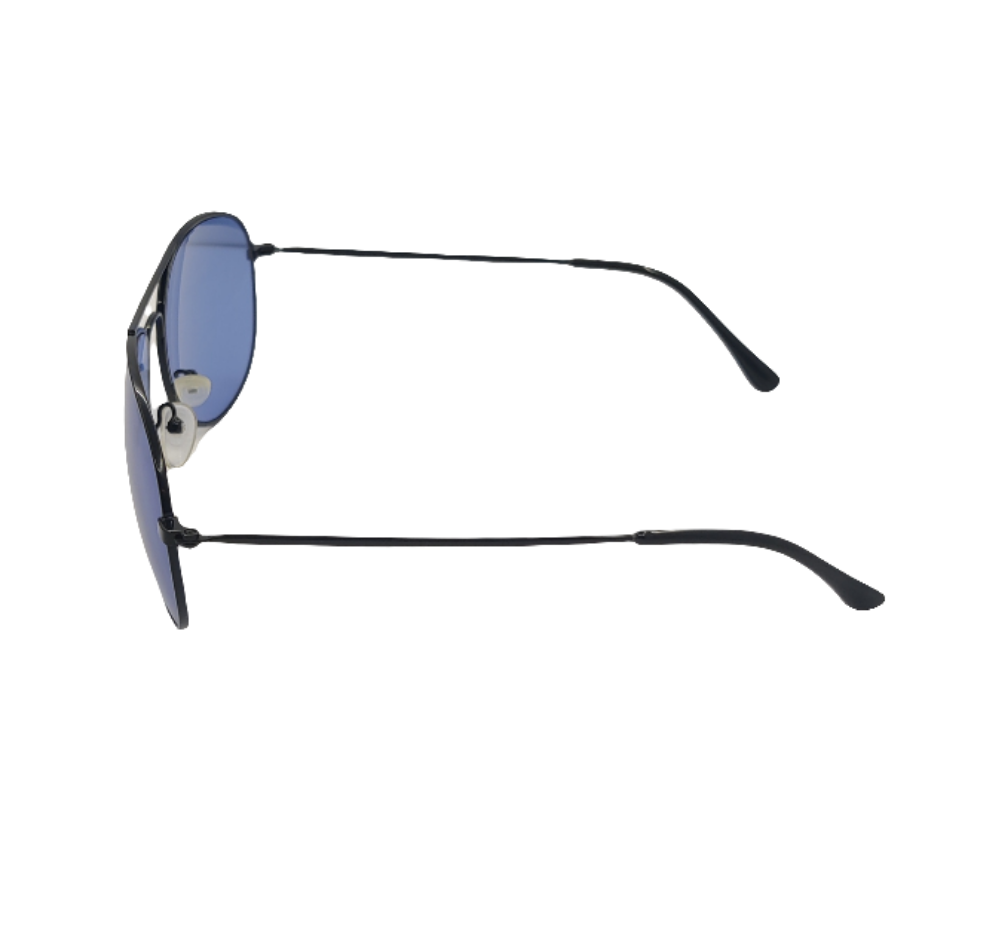 UKOPTICA SUNGLASS BLACK FRAME WITH BLUE TINT GLASSES.