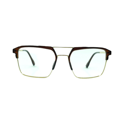 UKOPTICA NAVIGATOR METAL EYEGLASS 211105 BROWN/GOLDEN
