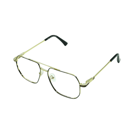 TRENDY FASHION 4-IN-1 MAGNETIC ATTACHMENT/CLIP ON GLASSES D2129 GOLDEN/BLACK