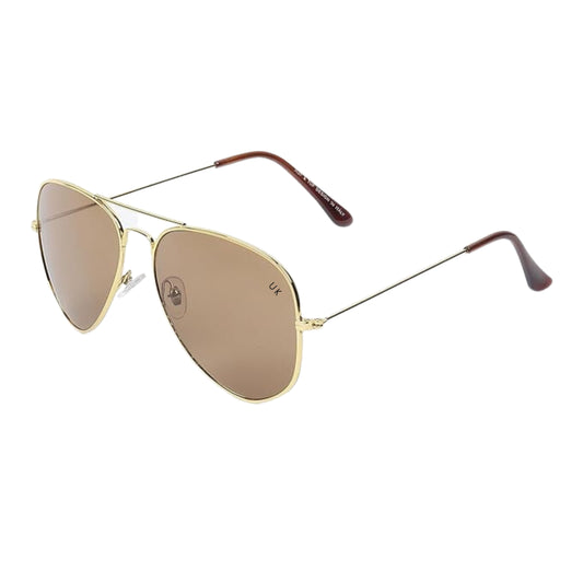 UKOPTICA UV400 Aviator Protected Golden Sunglasses for Men & Women