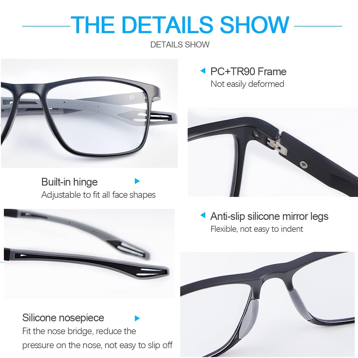 Progressive Blue Light Protection Sunglasses Smart Photochromic