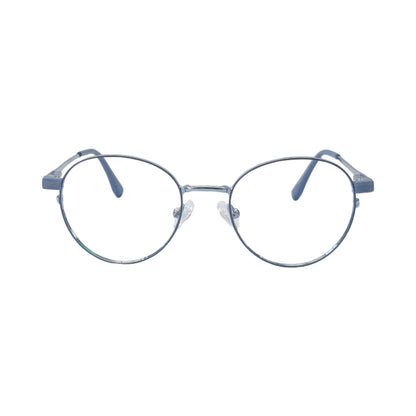 UKOPTICA 18171 Metal Round Silver Frame with Navy Blue rim