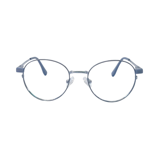 UKOPTICA 18171 Metal Round Silver Frame with Navy Blue rim