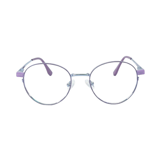 UKOPTICA 18171 Metal Round Silver Frame with Purple rim