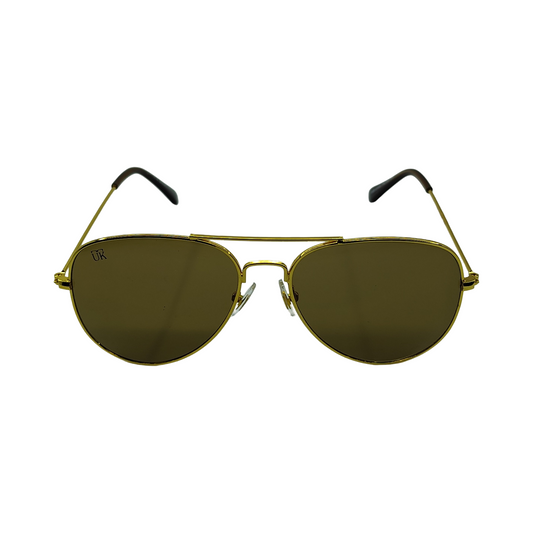 UKOPTICA Classic Golden/Brown Aviator Sunglasses 100% UV Protected