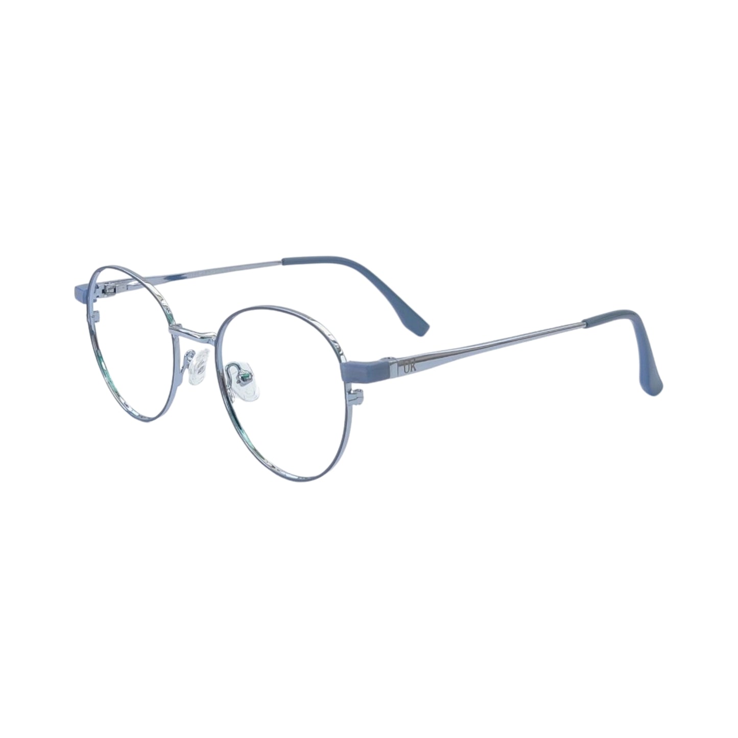 UKOPTICA 18171 Metal Round Silver Frame with Navy Blue rim